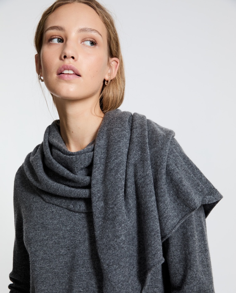 Bufanda de cashmere gris