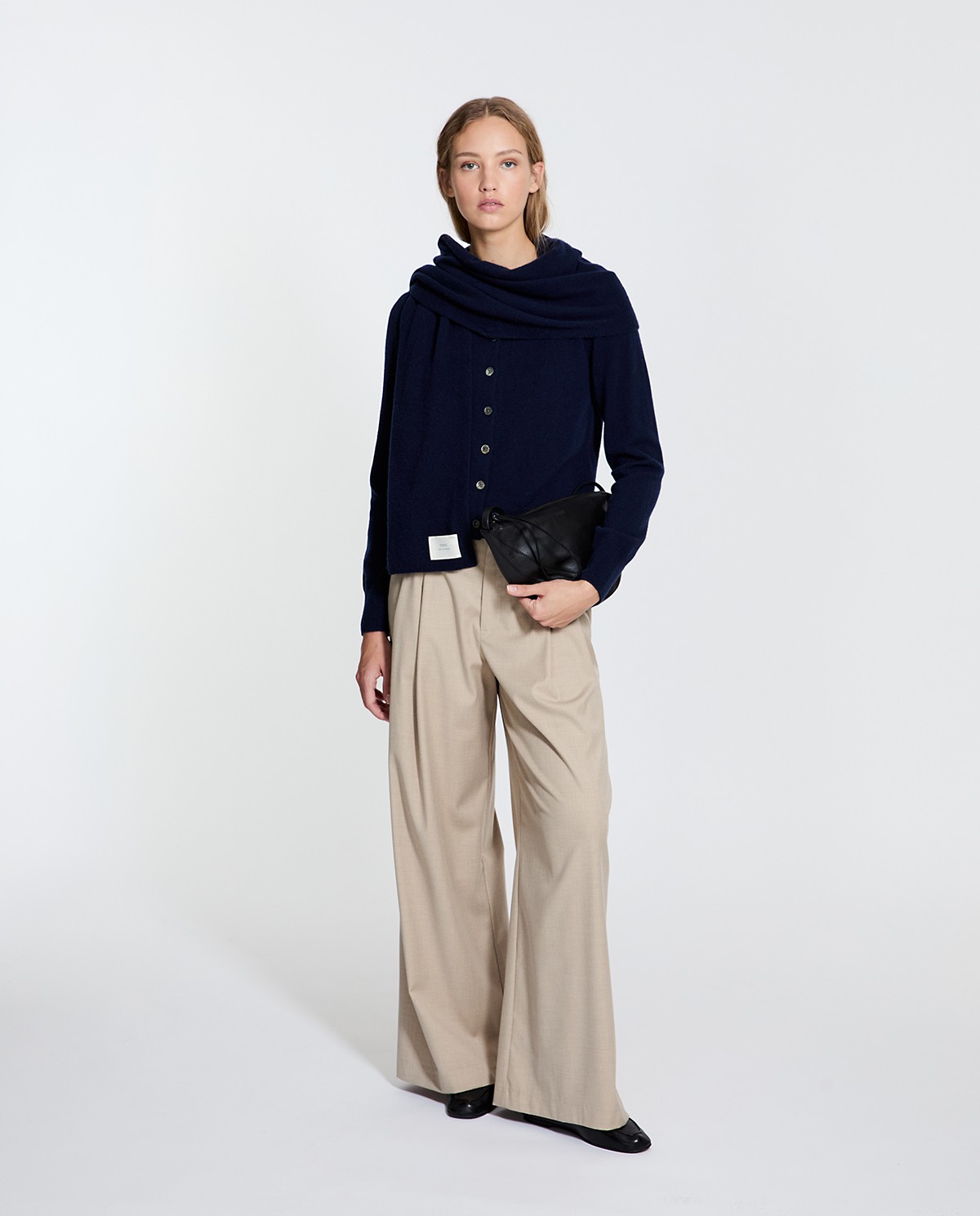 Bufanda de cashmere azul marino 3