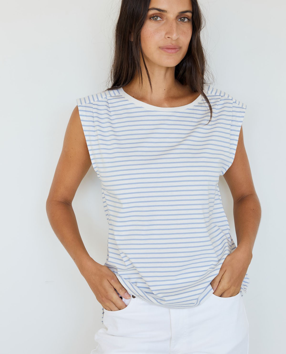 T-shirt coton bio Blue stripes