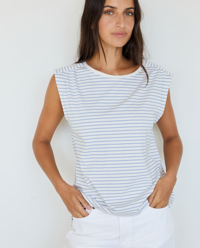 Organic-cotton t-shirt Blue stripes