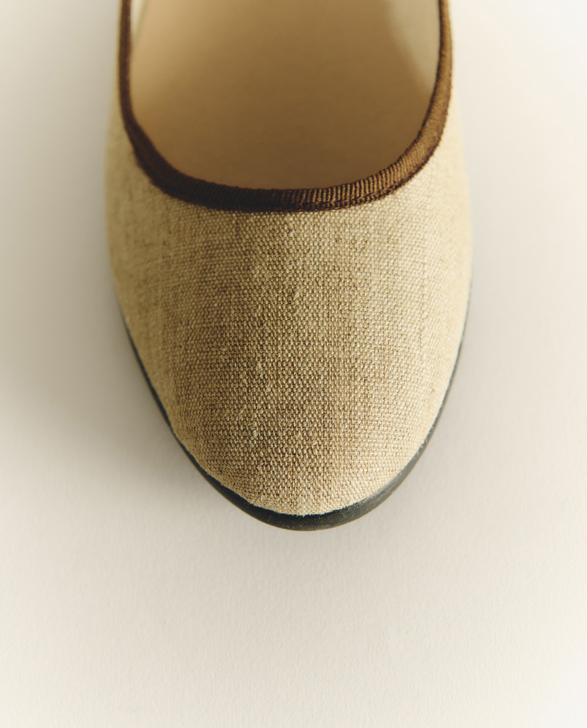 Linen ballerina flats with buckle|Yerse 1