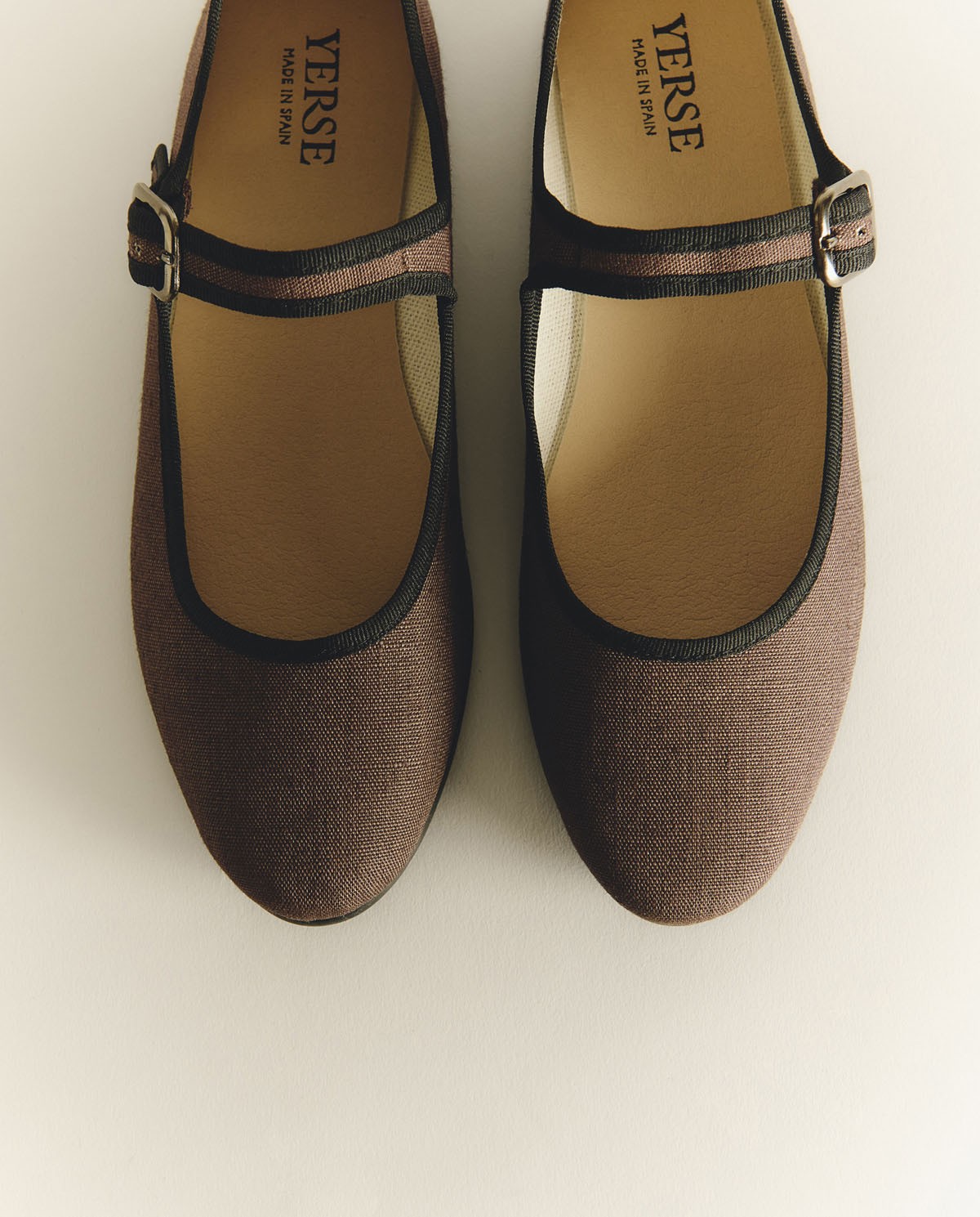 Linen ballerina flats with buckle|Yerse 1