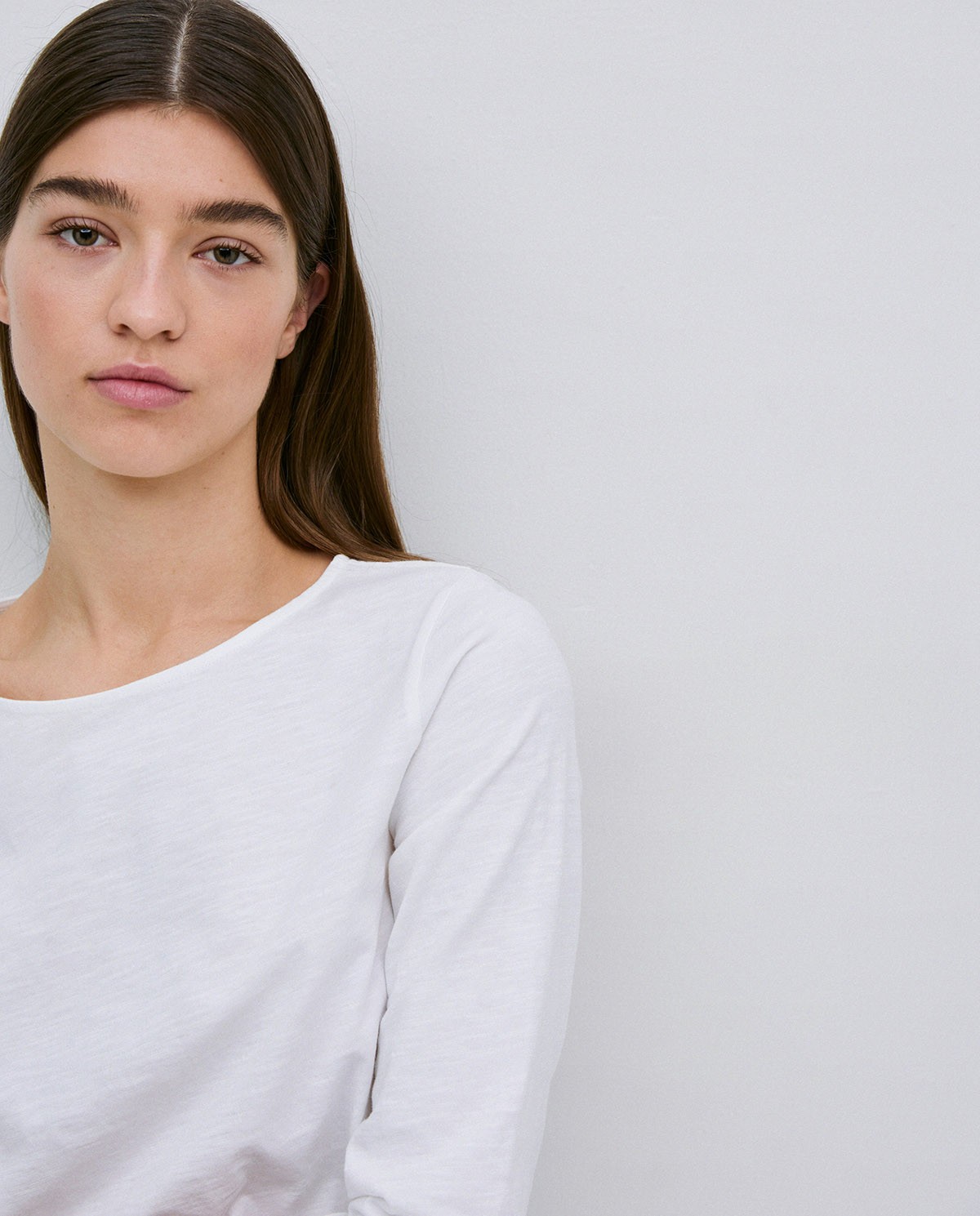 Camiseta 3/4 algodón flamé blanco 3