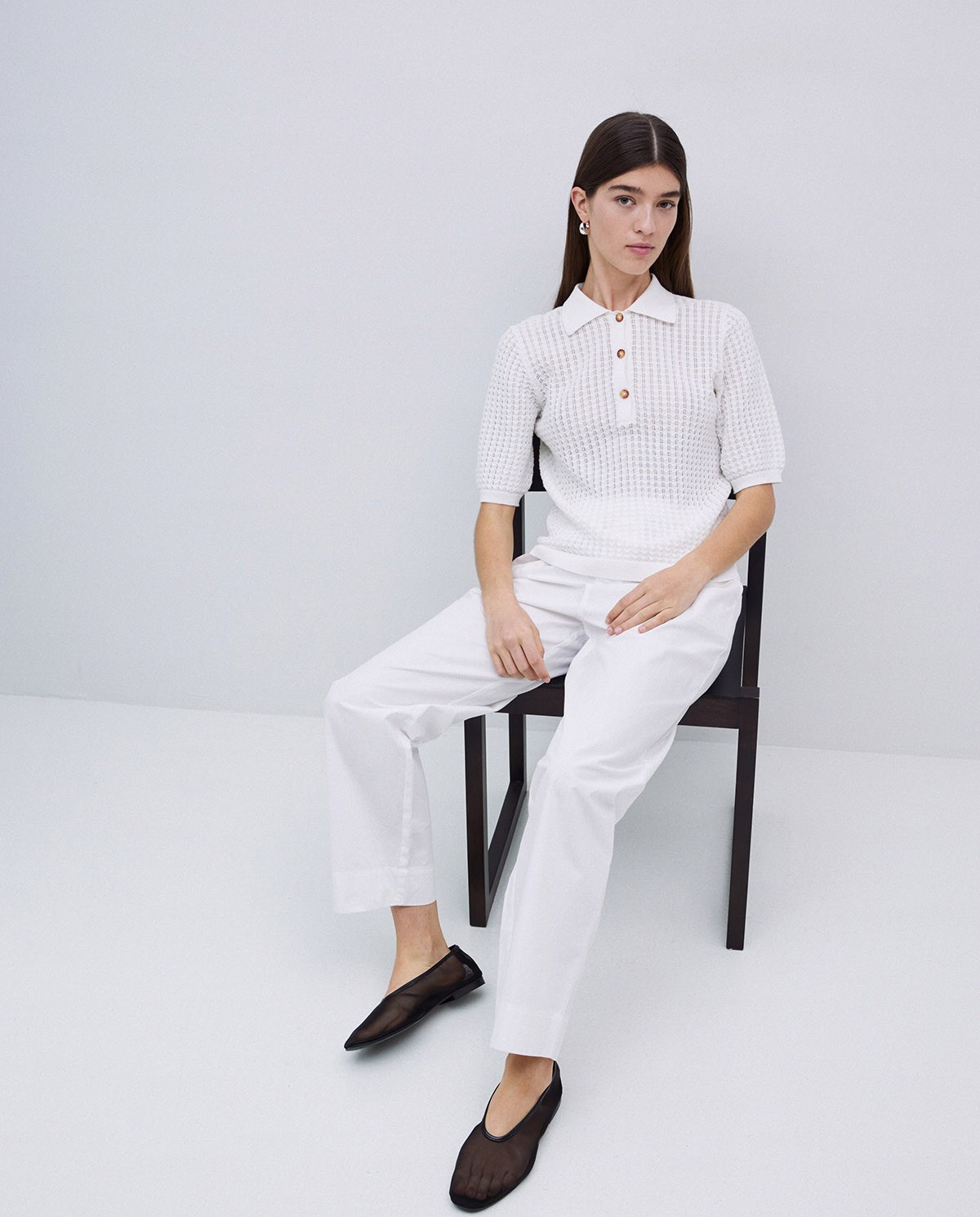 Jersey punto calado blanco