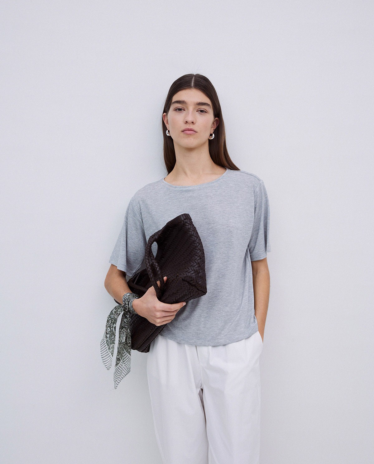 Camiseta holgada modal gris