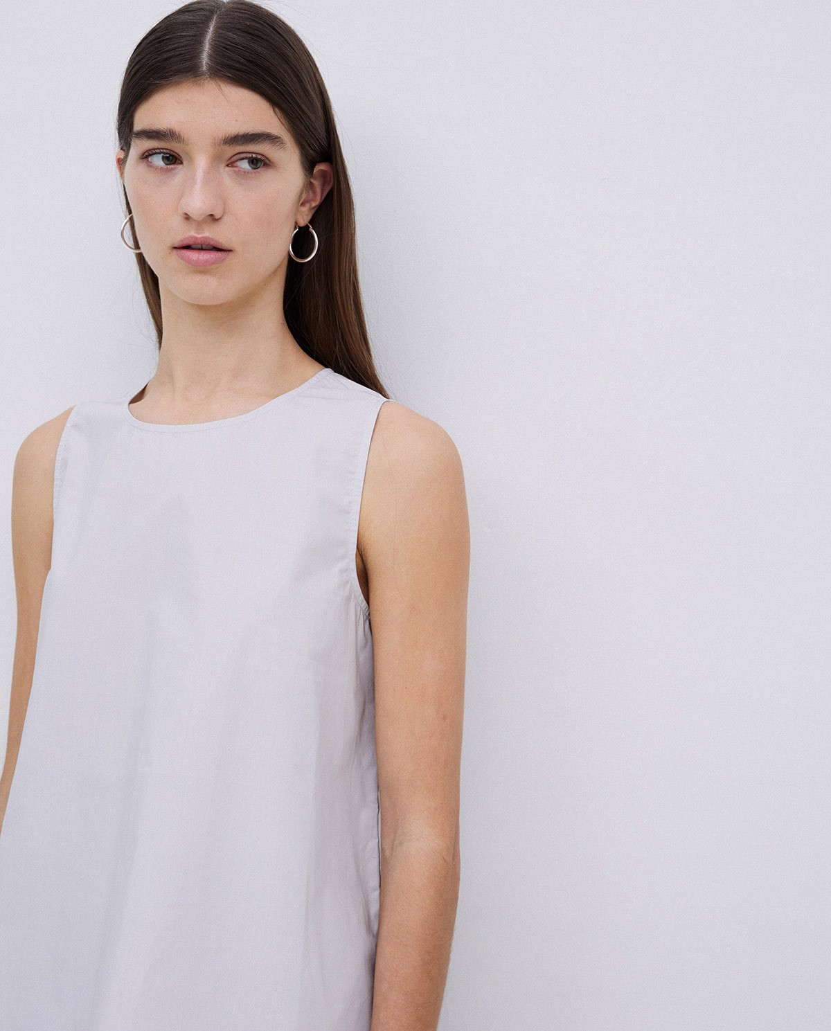 Grey poplin top 1
