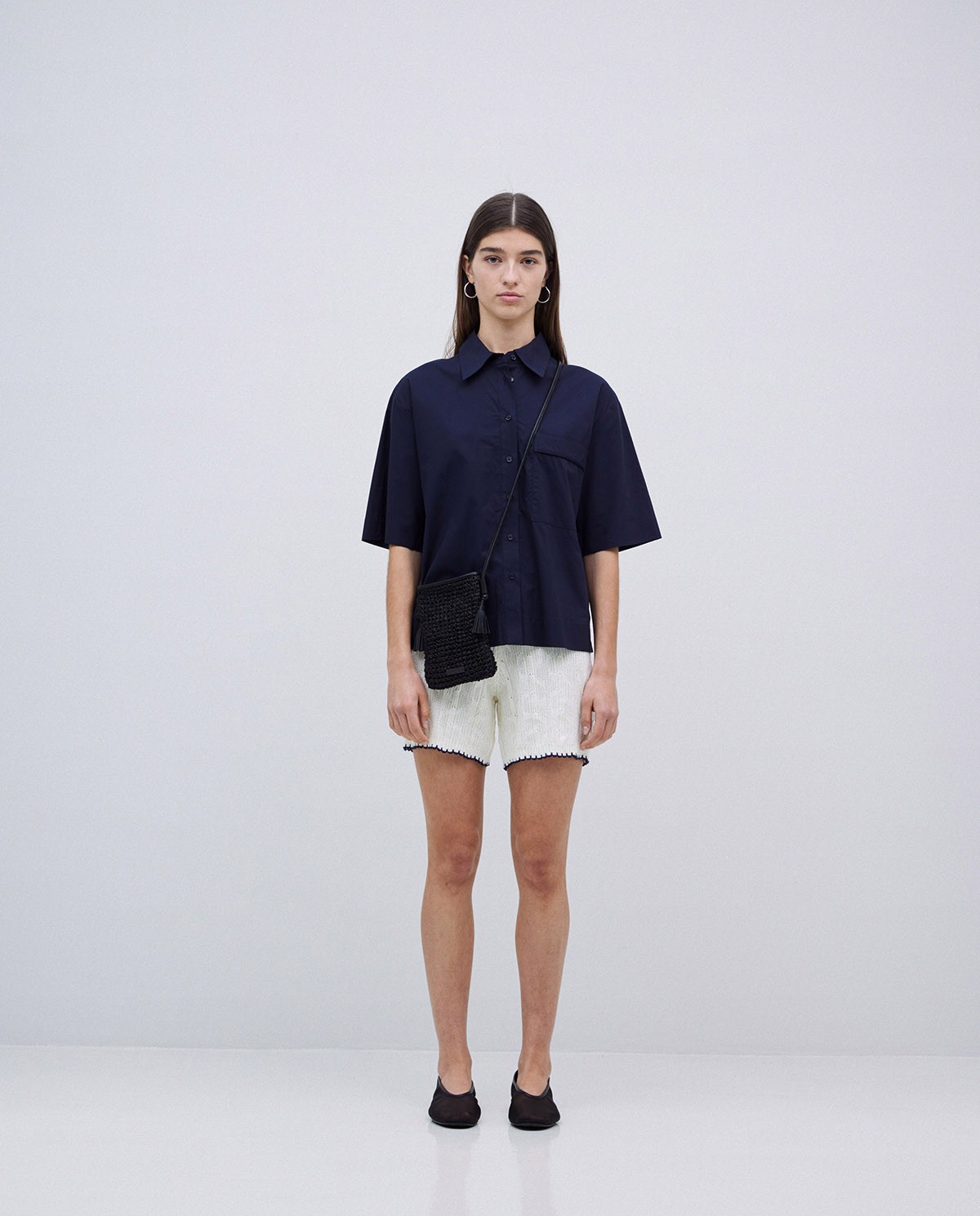 Short maille contrastée blanc cassé 3