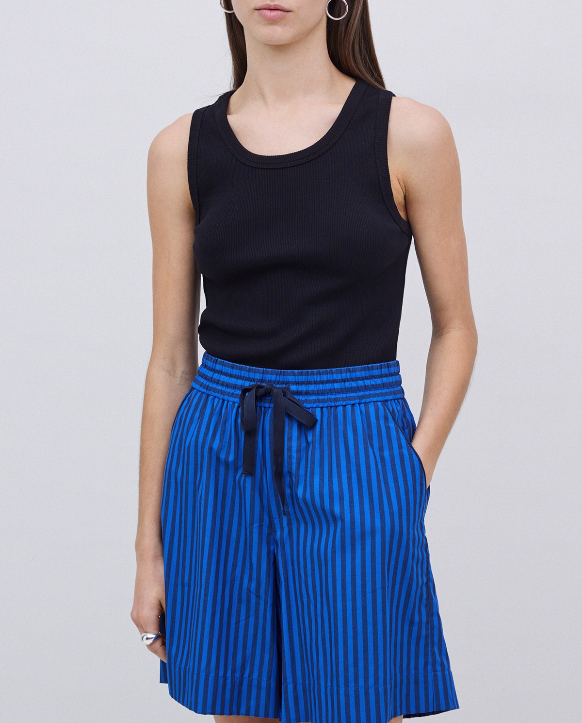 Short popelín rayas azul oscuro 4