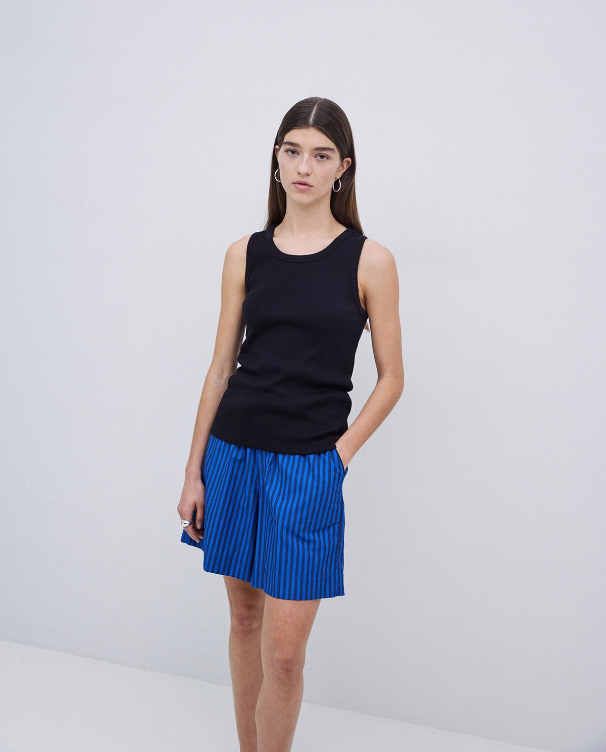 Short popelín rayas azul oscuro 2
