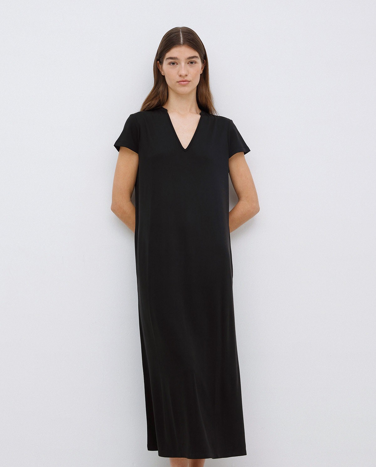 Vestido midi manga japonesa negro 2