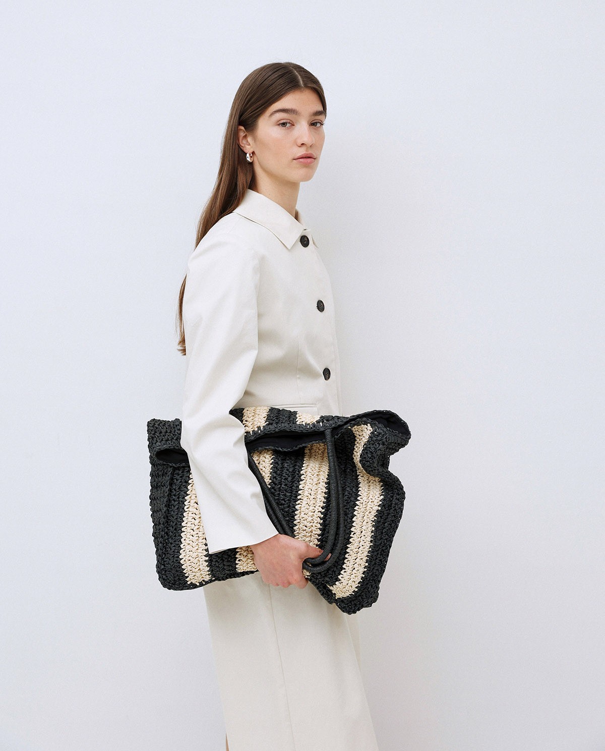 Veste tissu gabardine blanc cassé 7