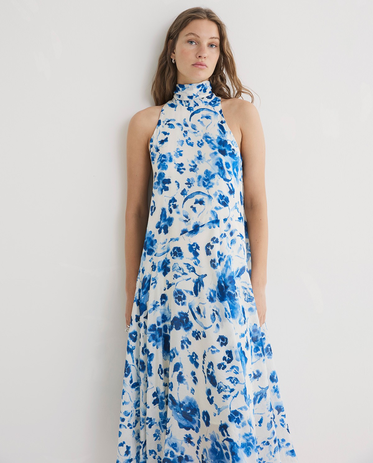 Long halter dress with bow|Yerse
