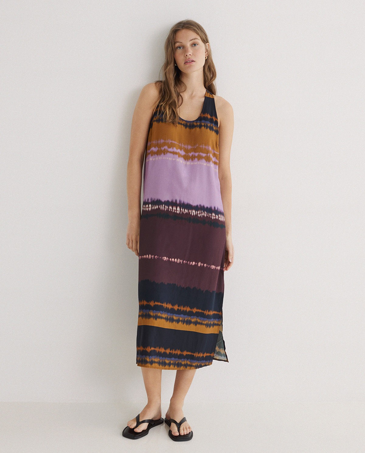 Vestido midi efecto tie-dye