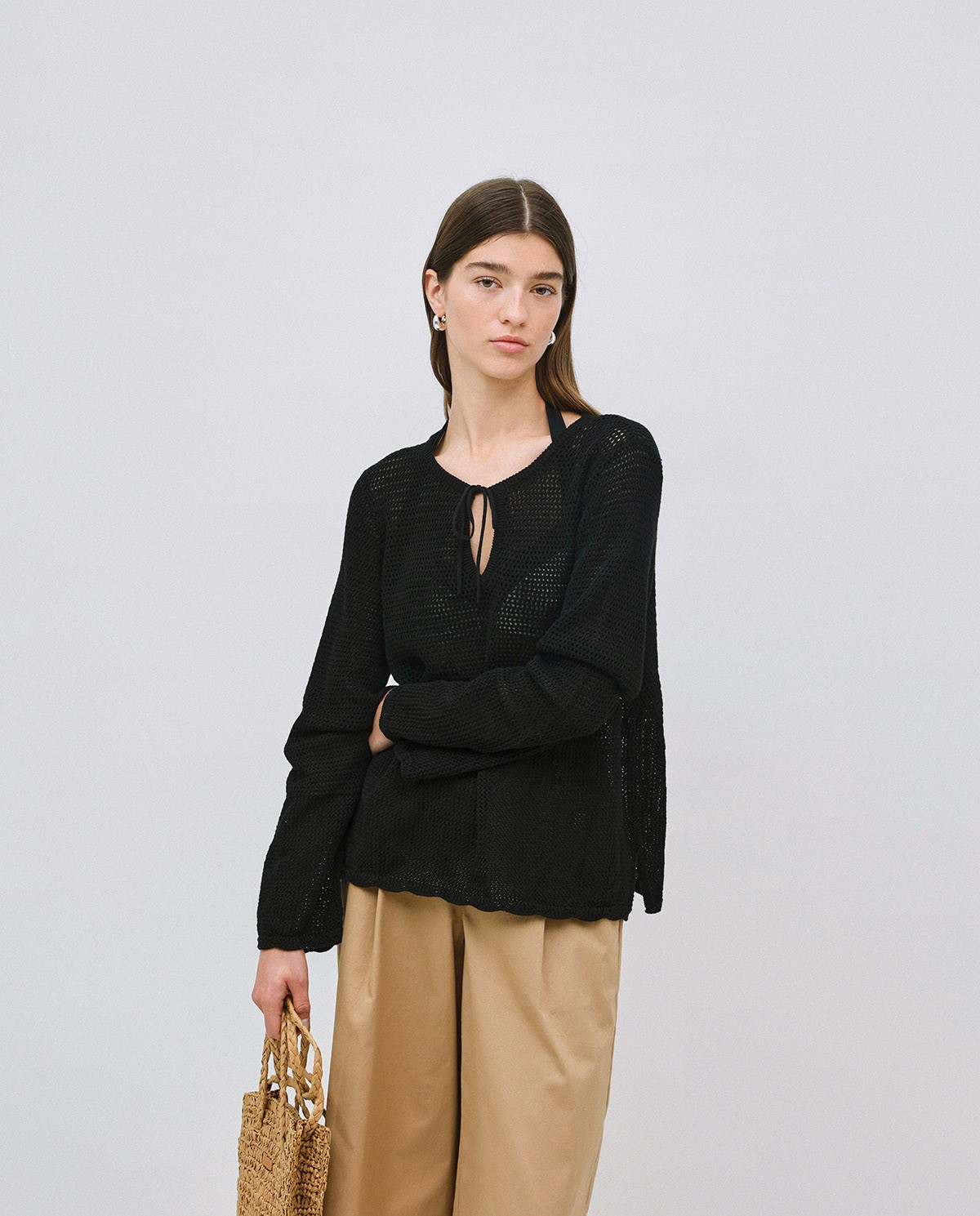 Jersey calado lazo negro