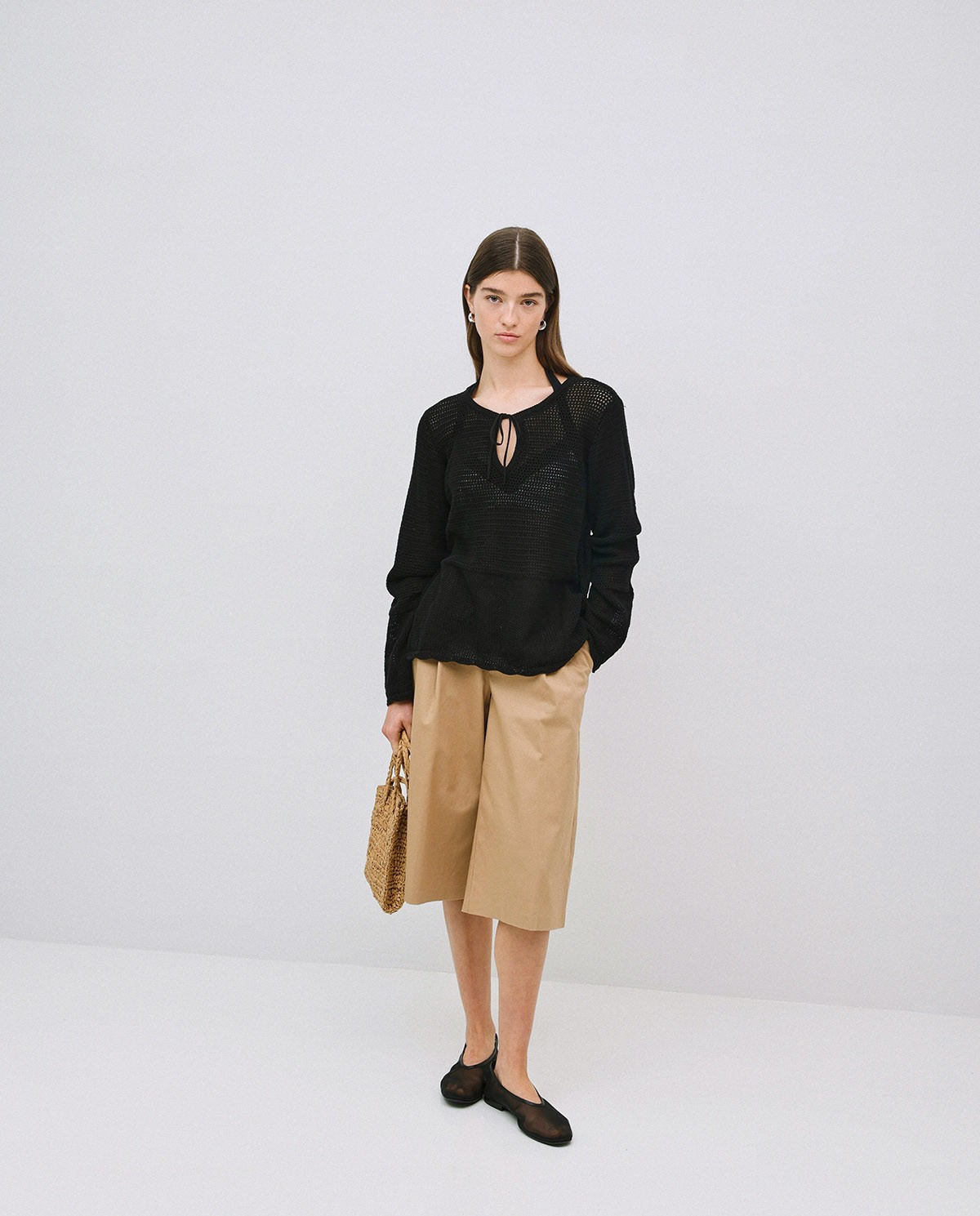 Jersey calado lazo negro