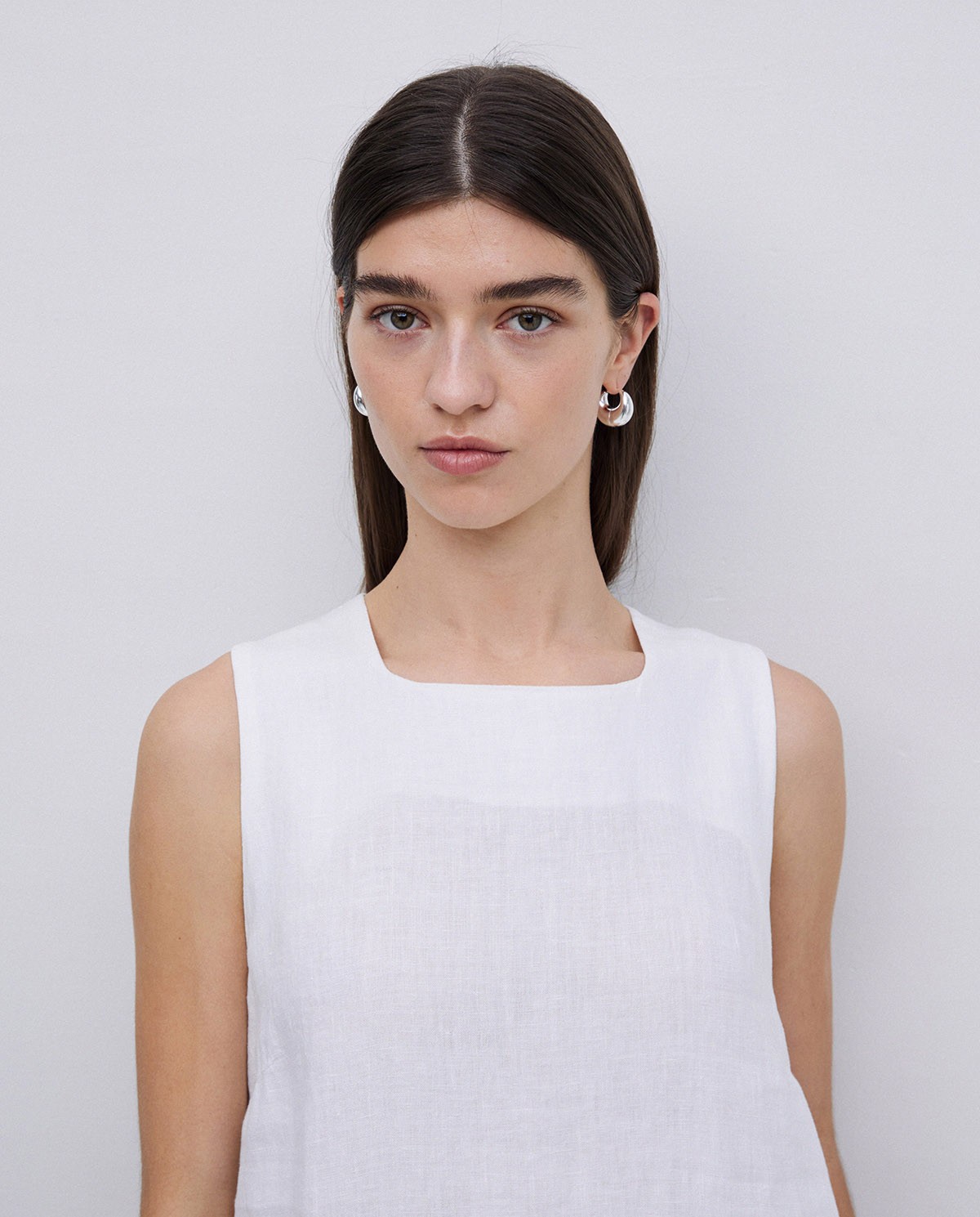 Vestido 100% lino blanco 2
