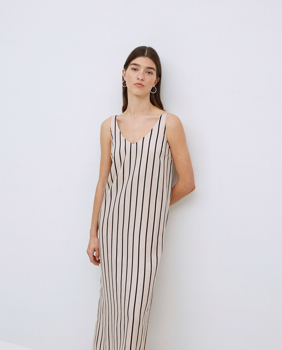Vestido tencel pico crudo