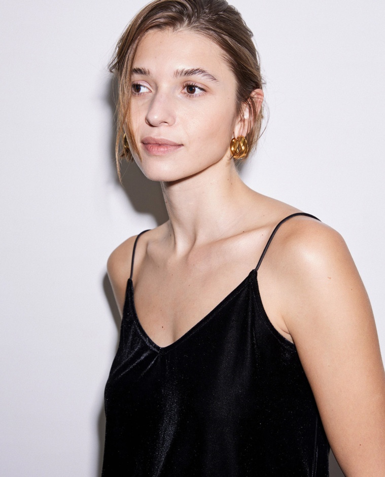 Velvet camisole top black