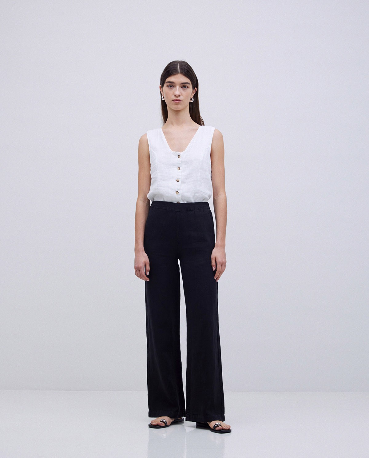 Pantalons rectes lli negre