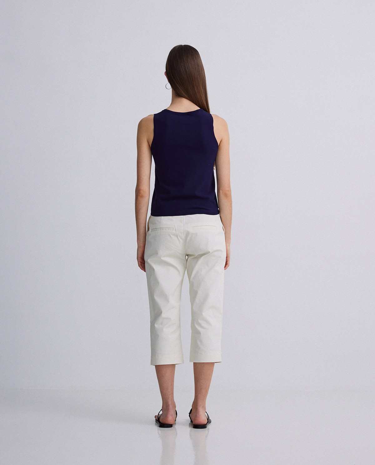 Pantalones capri algodón crudo 6