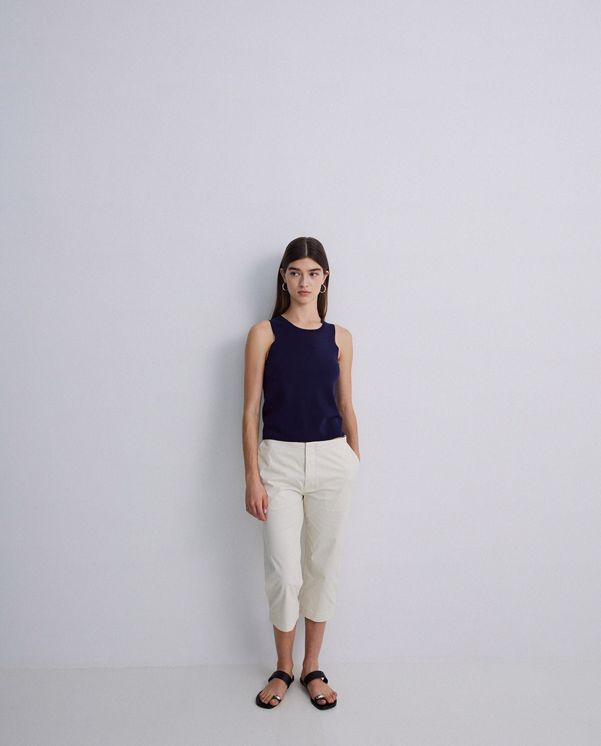 Pantalones capri algodón crudo 5