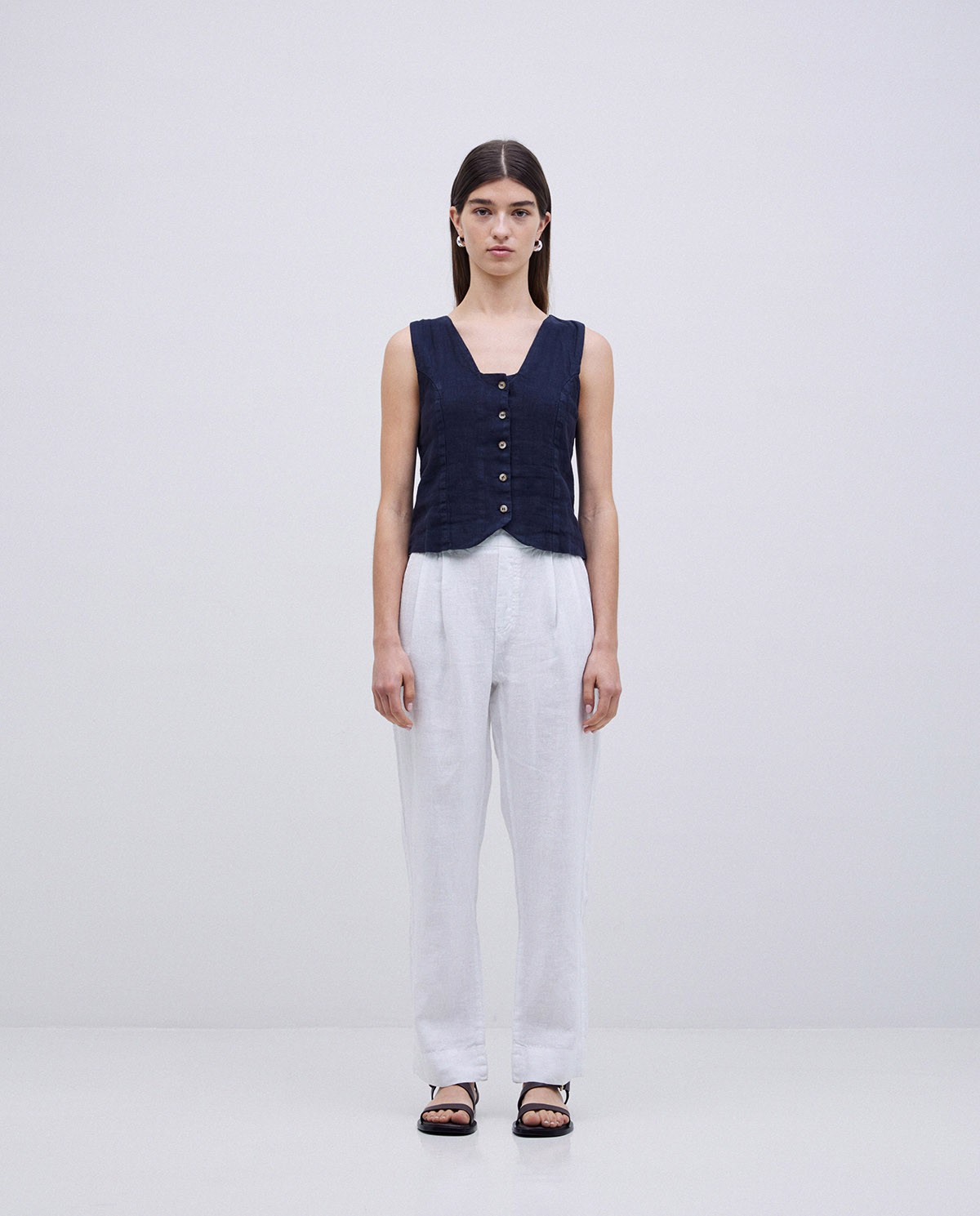 Pantalon 100 % lin blanc 4