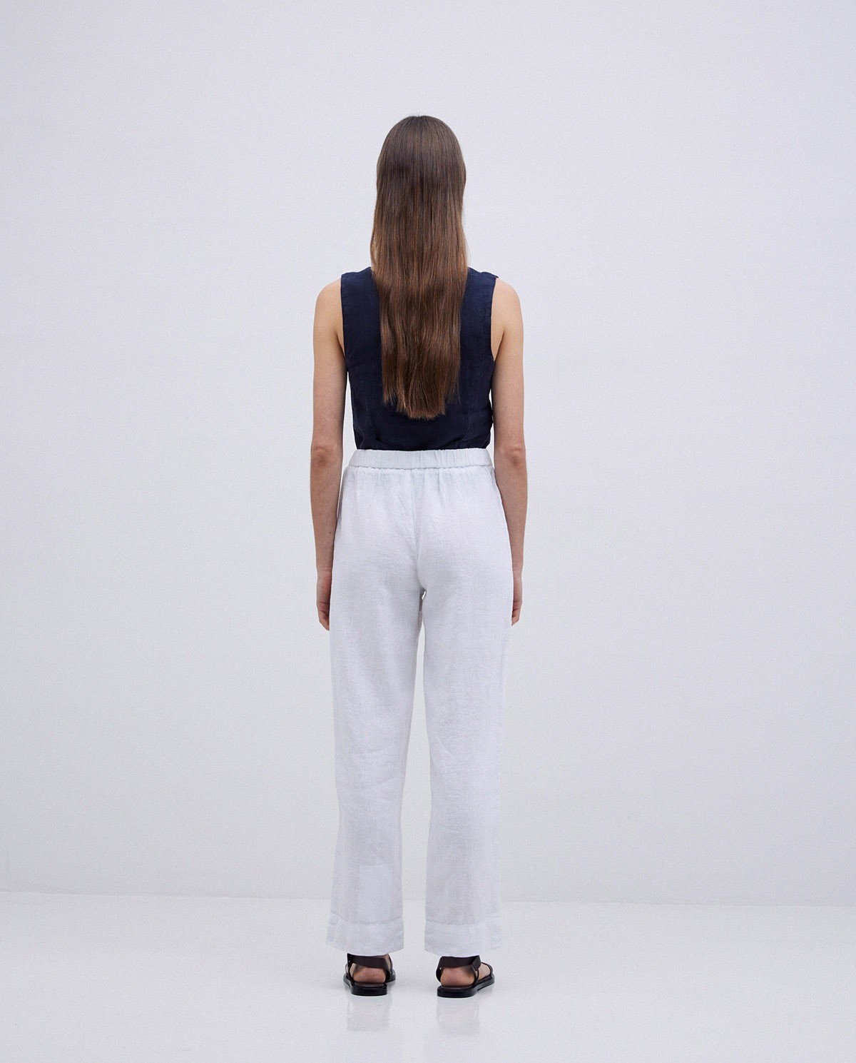 Dark blue 100% linen vest 3