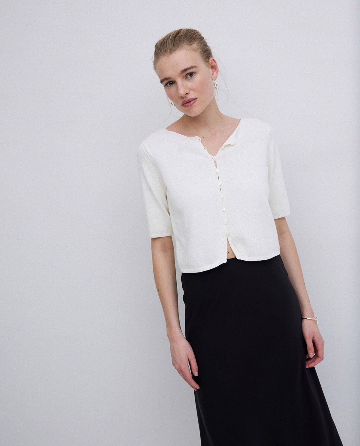 Falda midi tencel negro 3