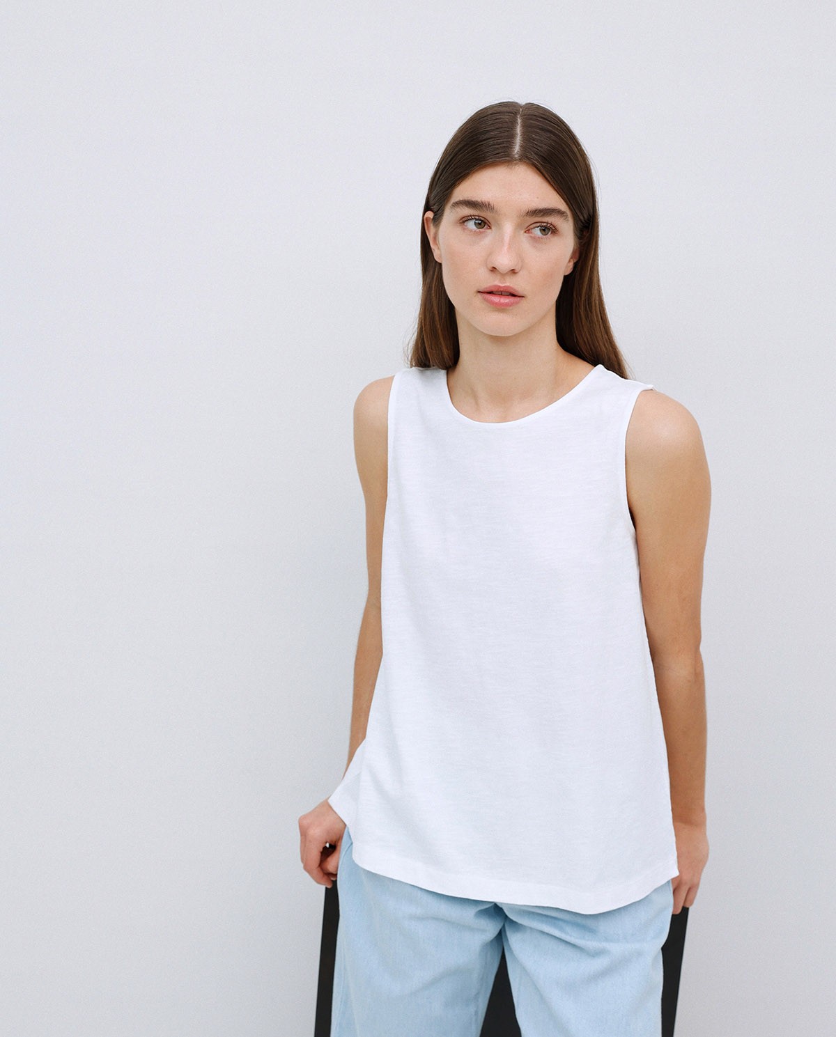 Top algodón flamé blanco