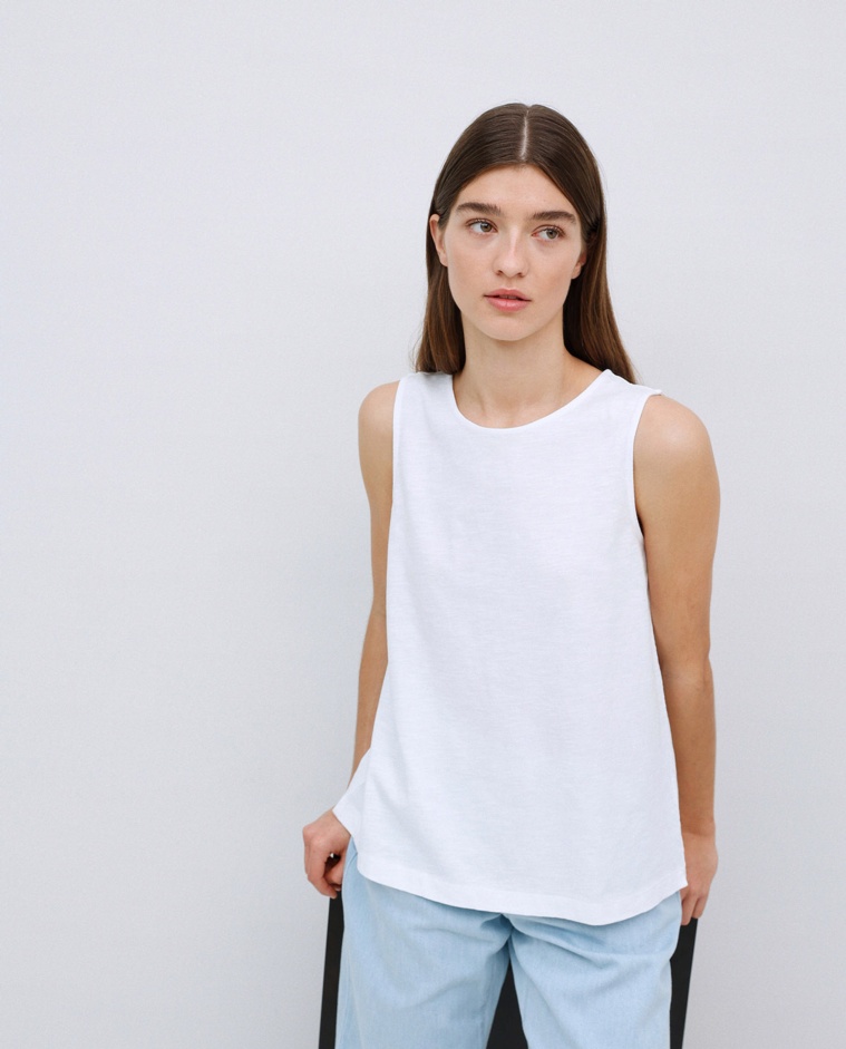 Top algodón flamé blanco