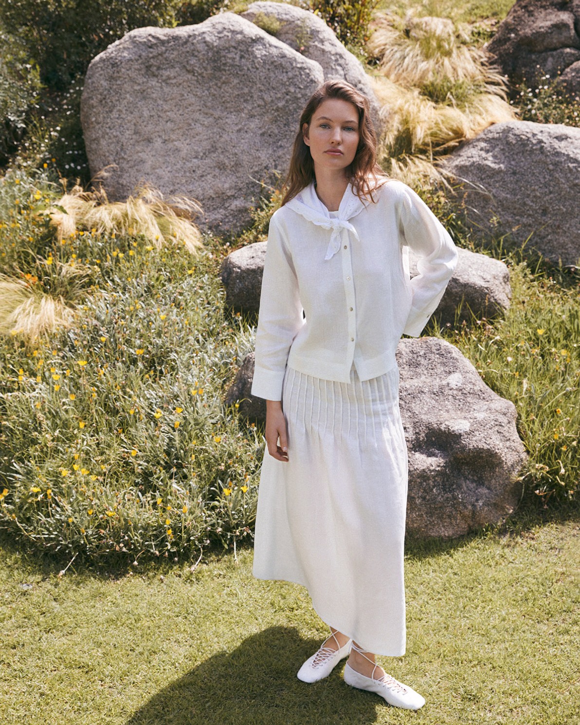 Long-sleeve hemp blouse|Yerse 1