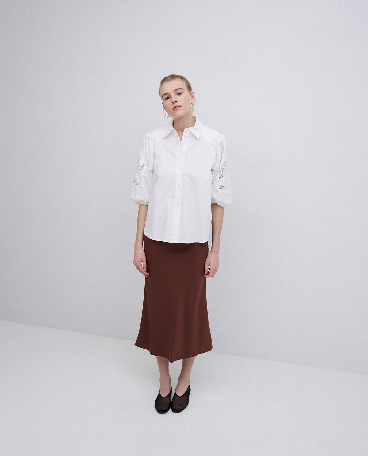 Camisa popelín puntillas blanco 1