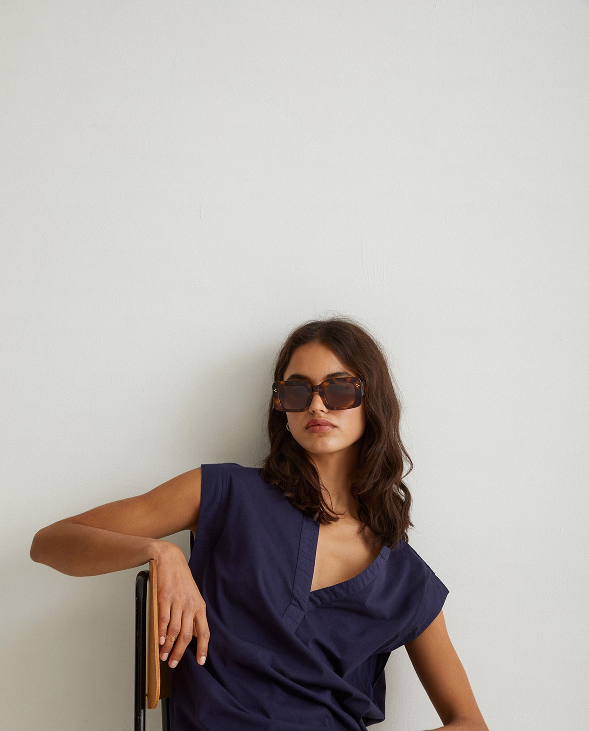 Lunettes carrées en écaille marron