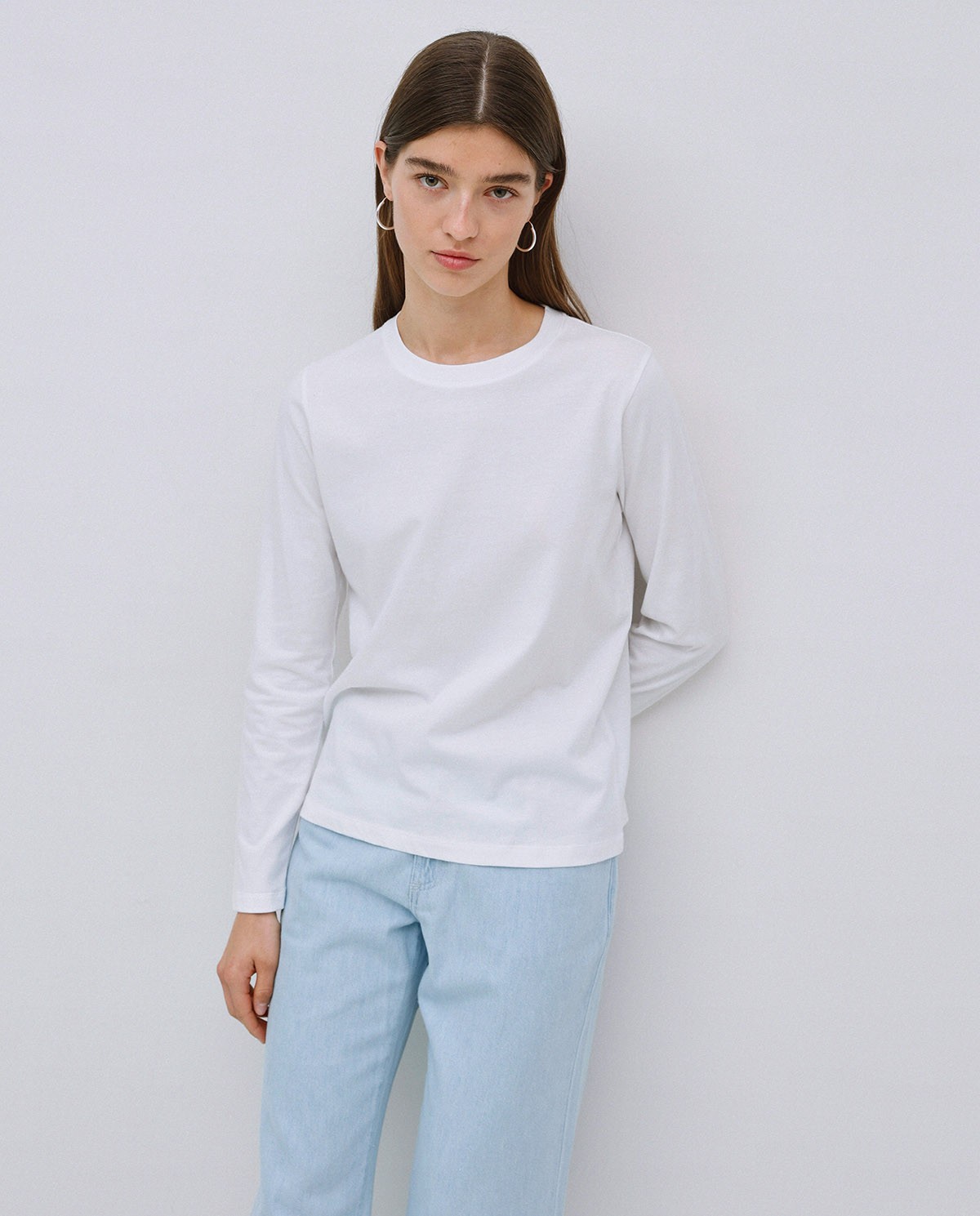 Camiseta básica manga larga blanco 2