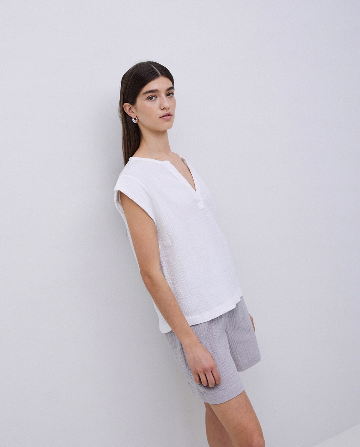 Blusa doble gasa algodón blanco 2