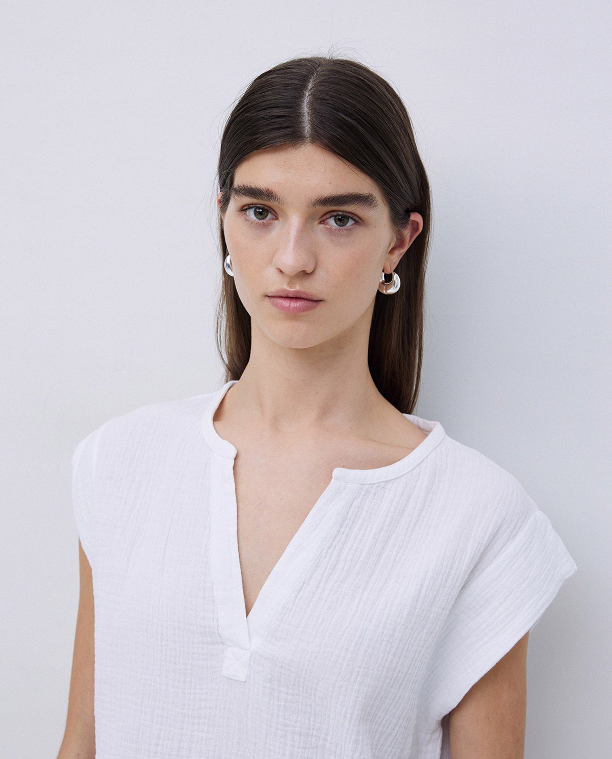 Blusa doble gasa algodón blanco 1