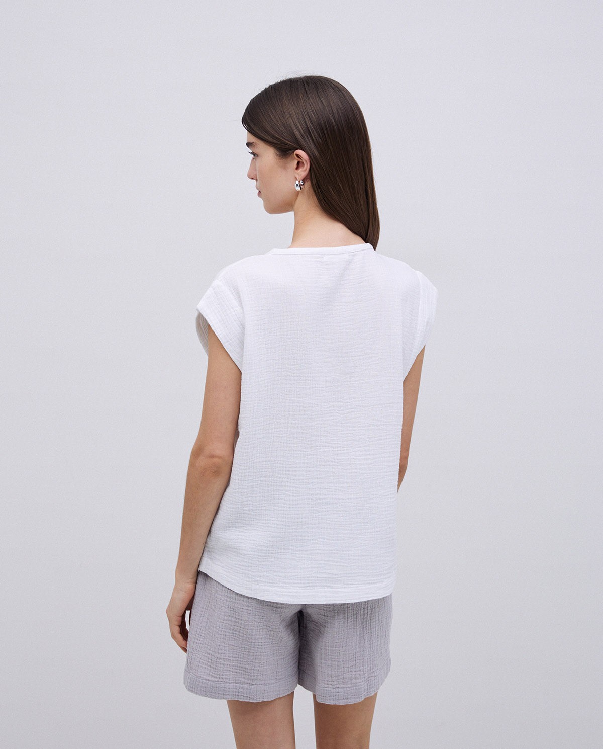 Blusa doble gasa algodón blanco 3