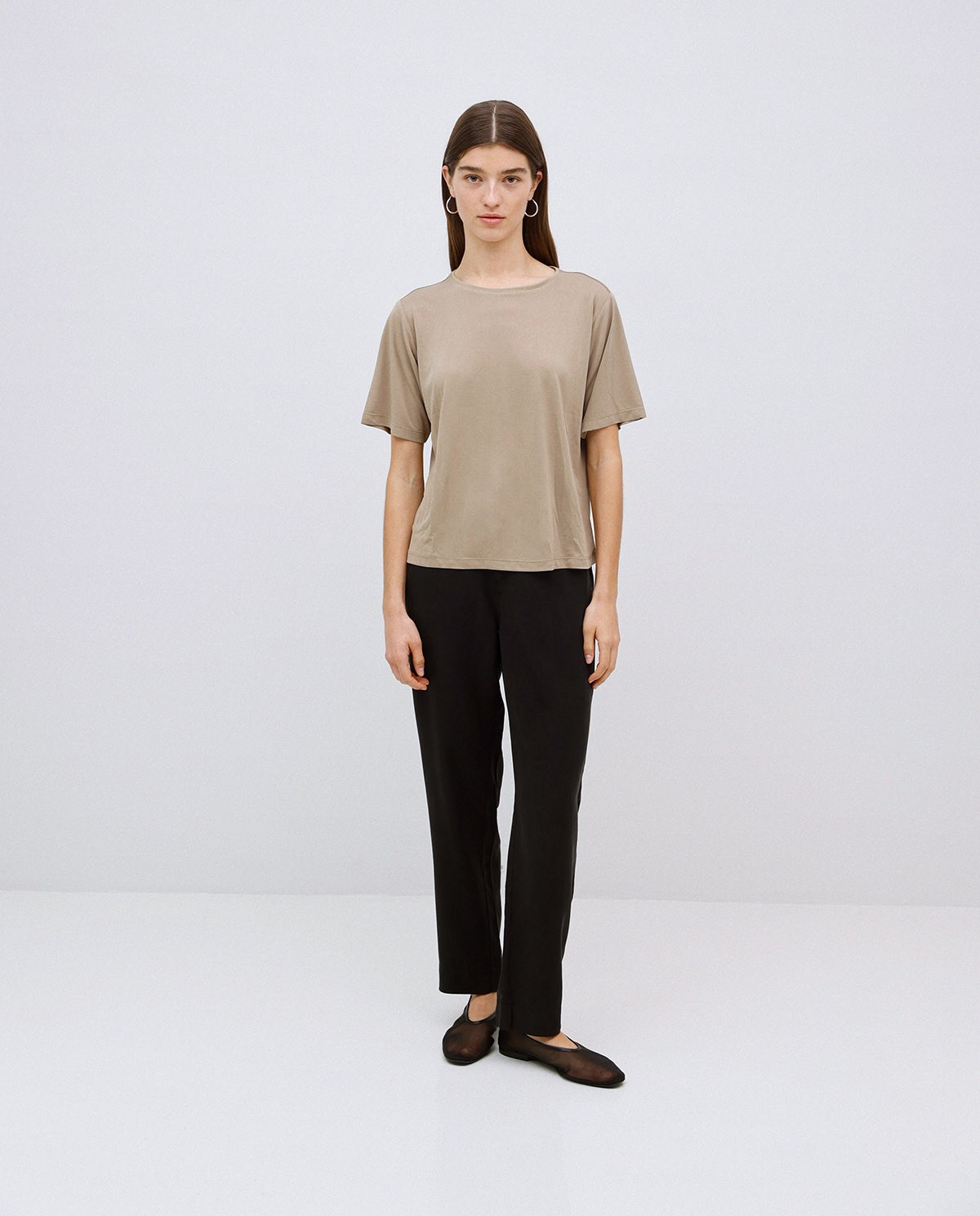 Camiseta holgada modal caqui 5