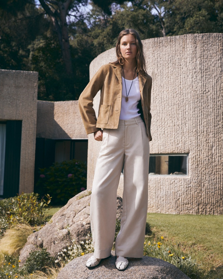 Suede jacket with lapels|Yerse