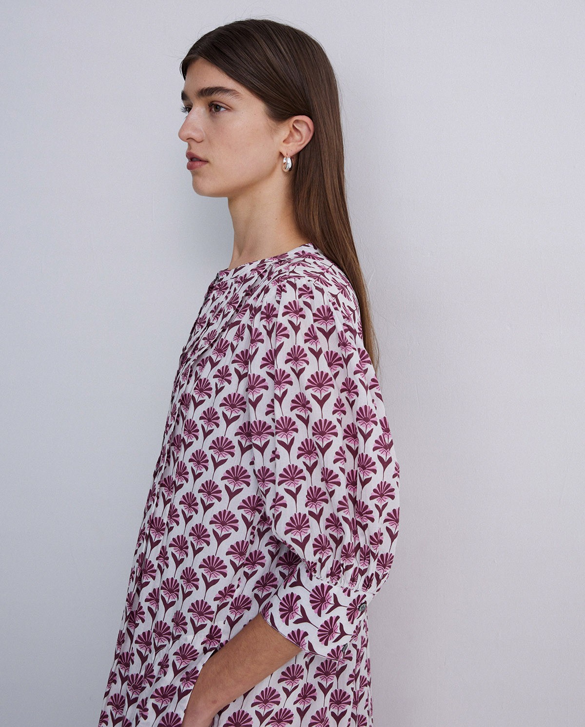 Vestido midi algodón rosa 4