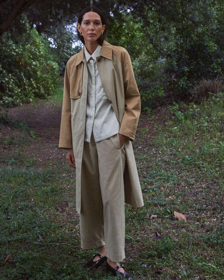 Wide-leg balloon-fit pants in beige- 100% cotton pants