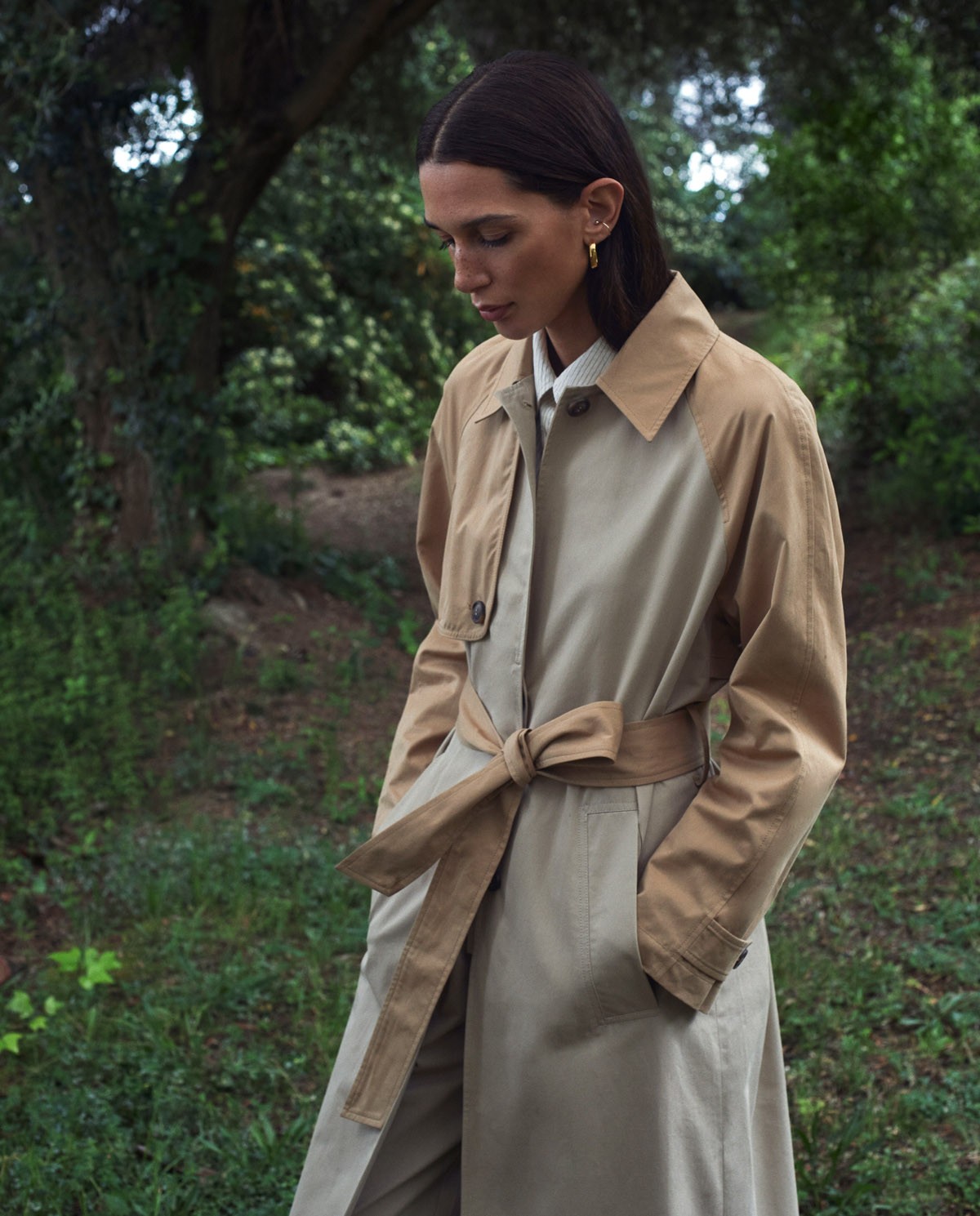 Gabardina larga algodón beige - Gabardina midi 2
