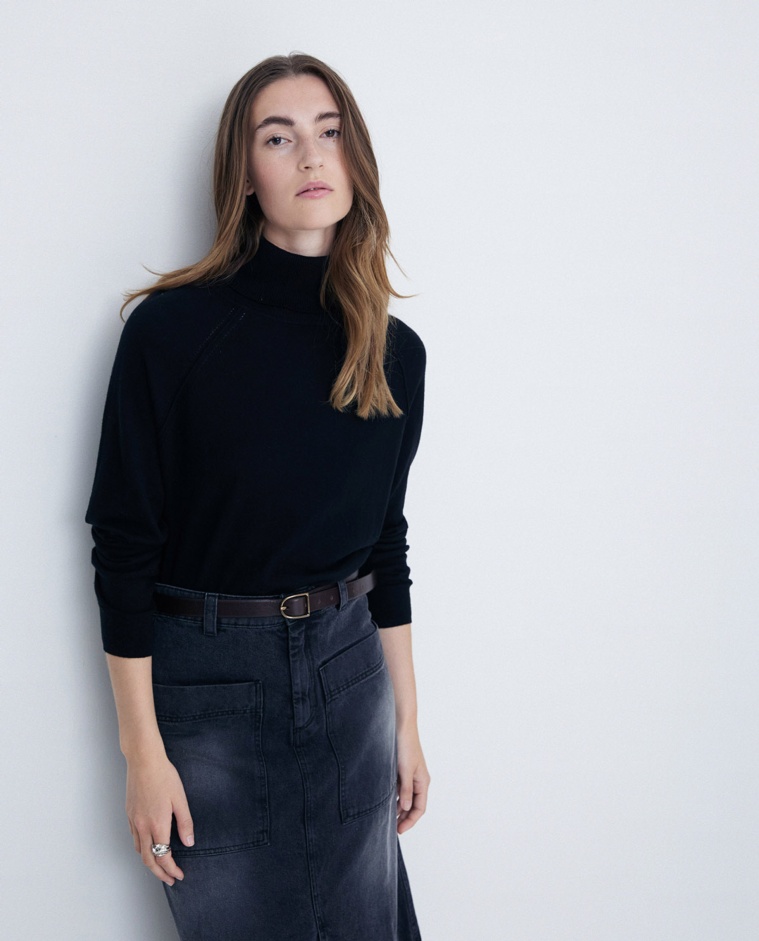 Yasmin denim midi skirt hotsell