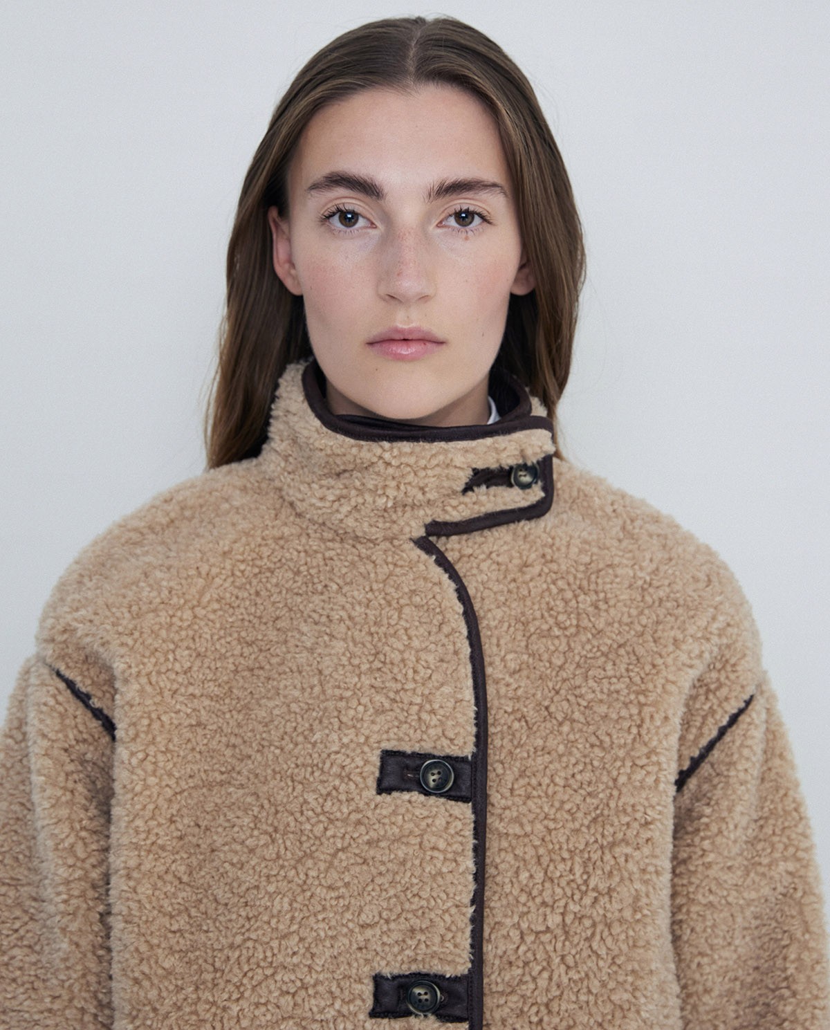 Zara veste fourrure beige best sale