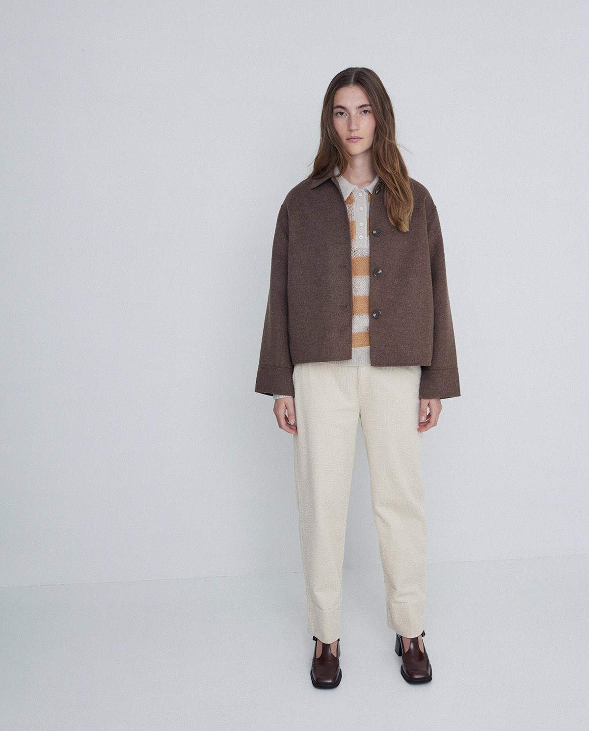 Handmade short wool jacket Chocolate
