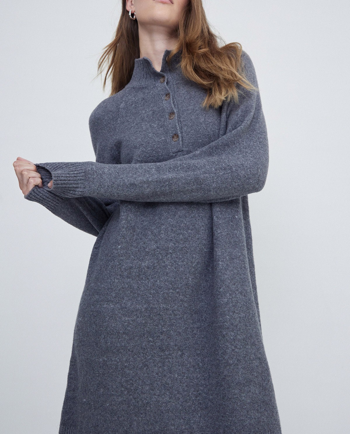 Robe en maille Gris