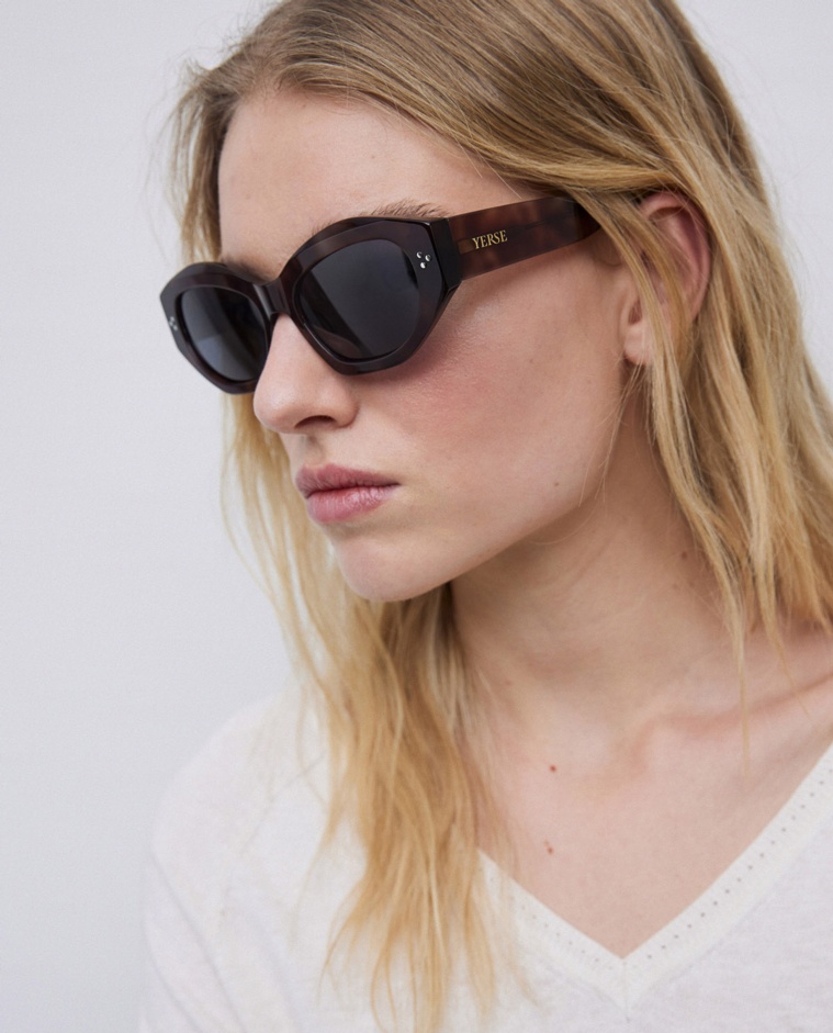 Gafas de sol hexagonales chocolate
