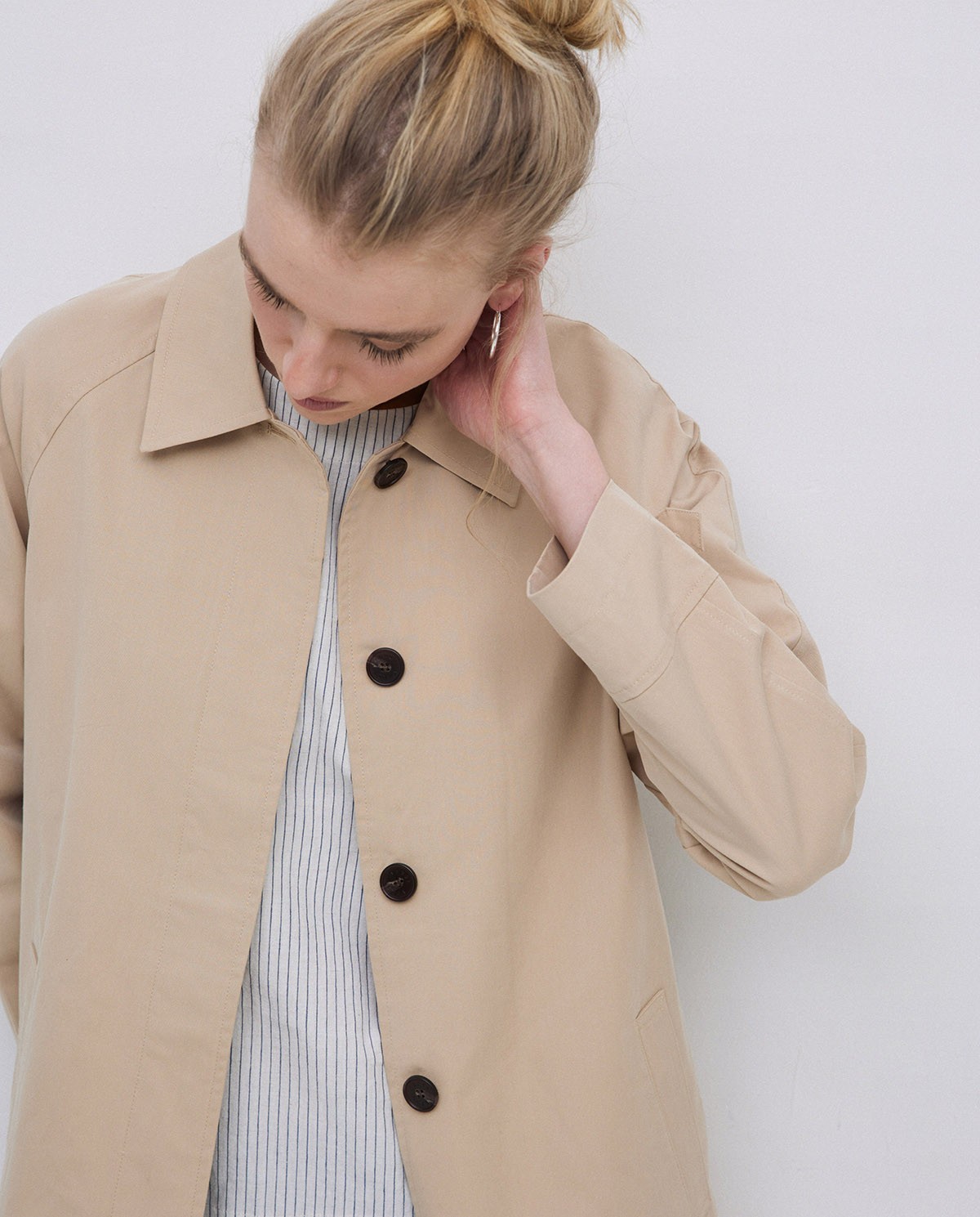 Gabardine col chemise beige 4