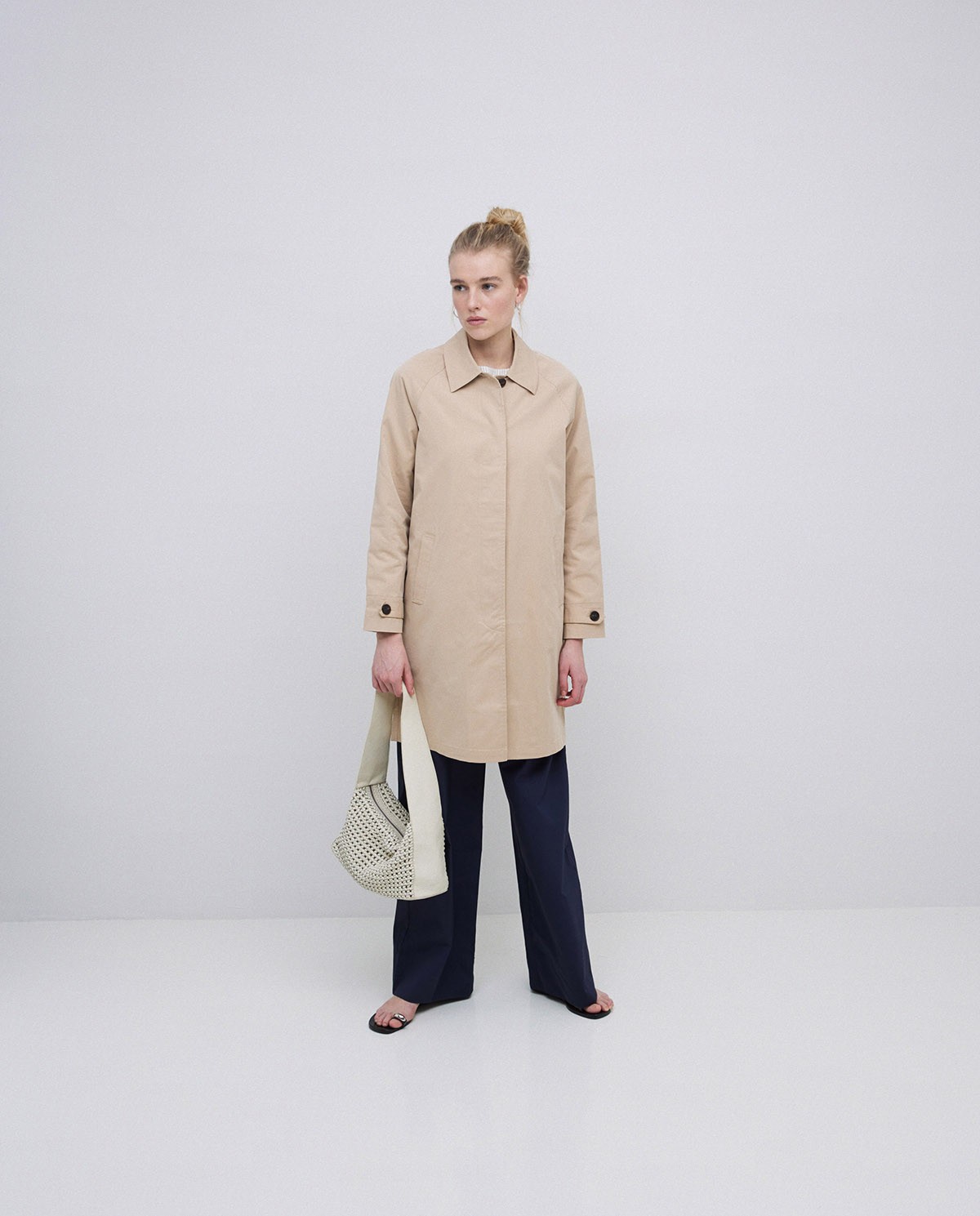 Gabardine col chemise beige 6