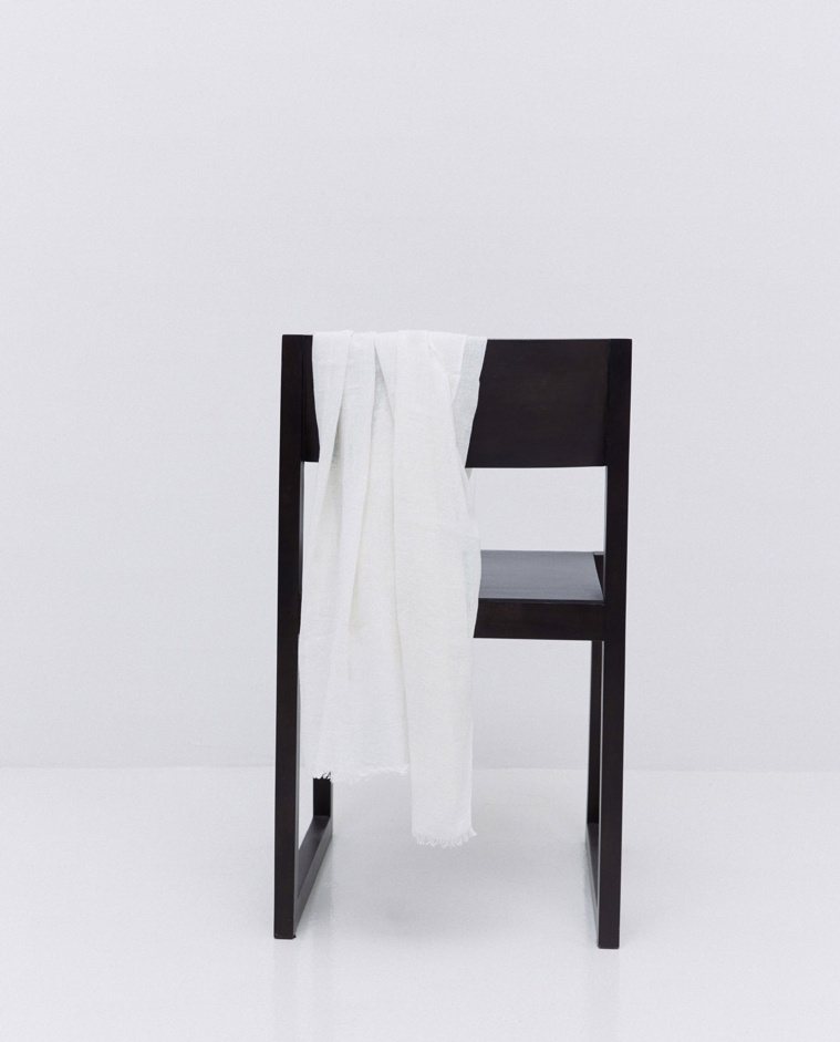 Foulard mousseline de coton et lin brut